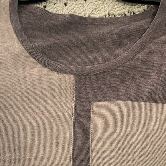 50% Viscose Brown, Gray, Tan, & White colorblock Midi Sweater dress women’s sz M - Picture 15 of 15